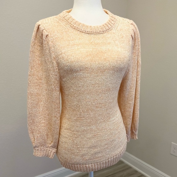 Ann Taylor Women's Peach Knit Sweater 3/4 Sleeve, Size S - Picture 3 of 7